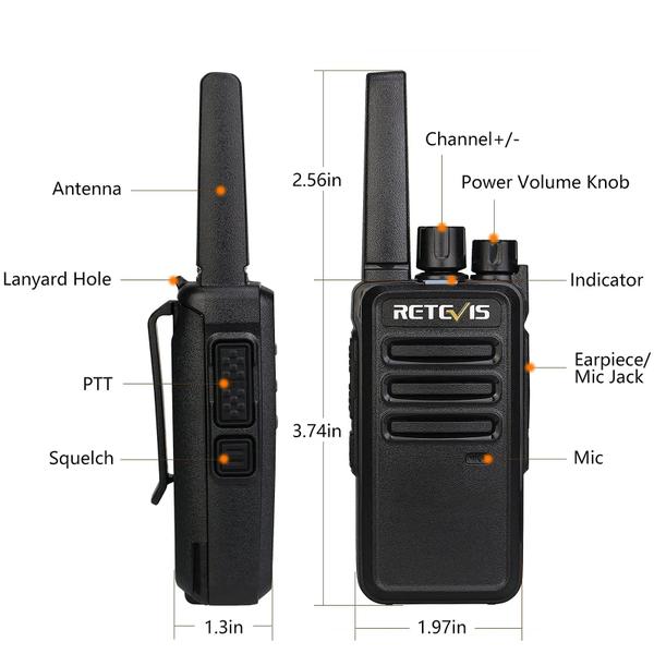 Imagem de Walkie Talkies Retevis RT68 recarregável, pacote com 6 carregadores