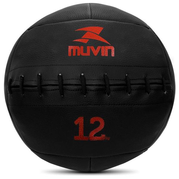 Imagem de Wall Ball 12kg Muvin para Treino Funcional com Alta Durabilidade, Resistência e Costuras Reforçadas