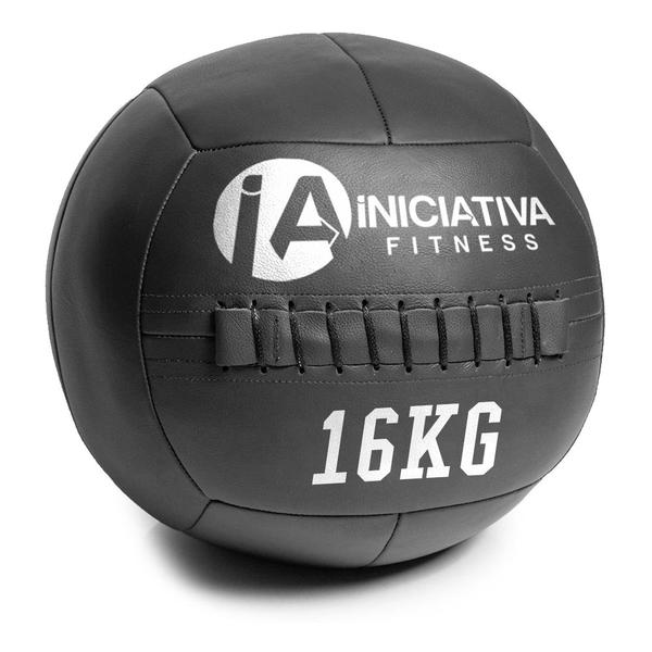 Imagem de Wall ball 34lb / 16kg - preta  iniciativa fitness