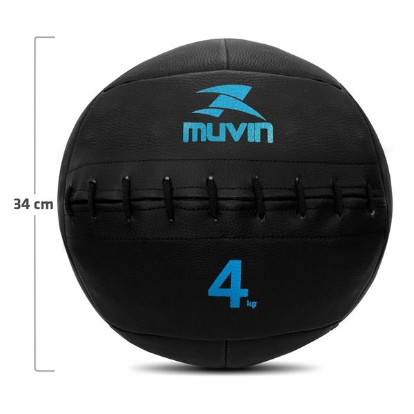 Imagem de Wall Ball 4kg Muvin para Treino Funcional com Alta Durabilidade, Resistência e Costuras Reforçadas