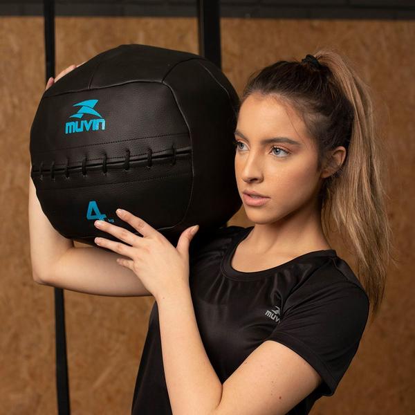 Imagem de Wall Ball 4kg Muvin para Treino Funcional com Alta Durabilidade, Resistência e Costuras Reforçadas