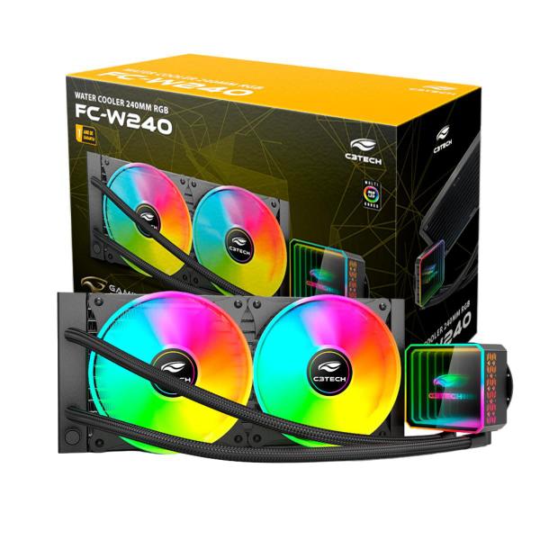 Imagem de Water Cooler Duplo 240mm FC-W240RGB Gaming - C3Tech