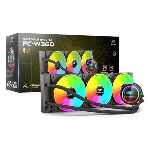 Imagem de Water Cooler Gamer 120Mm C3Tech Fc-W360Rgb Preto