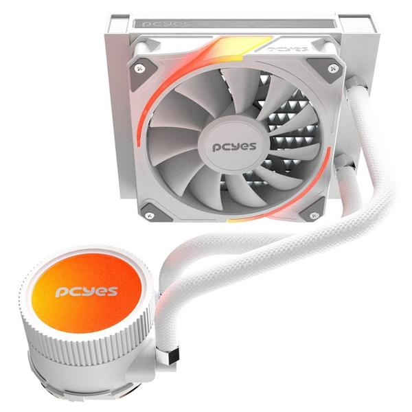 Imagem de Water Cooler Pcyes Sangue Frio 3 Ghost Para Cpu Tdp 200W 120mm Cor  Branco Com Iluminação ARgb