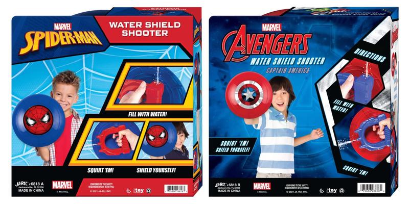 Imagem de Water Gun Blaster JA-RU Marvel Avengers Spiderman e Captain America Shield (2 unidades)