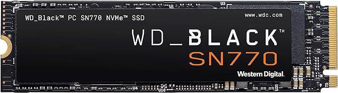 Imagem de WD_BLACK, SSD SN770 1TB NVMe M.2 2280 (Leitura até 5150MB/s e Gravação até 4900MB/s)