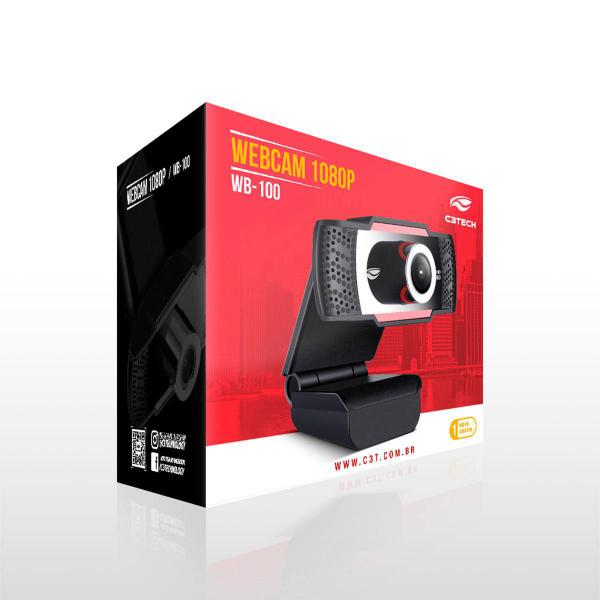 Imagem de Webcam C3Tech Wb-100Bk Resolução Full Hd 1080P Usb 2.0