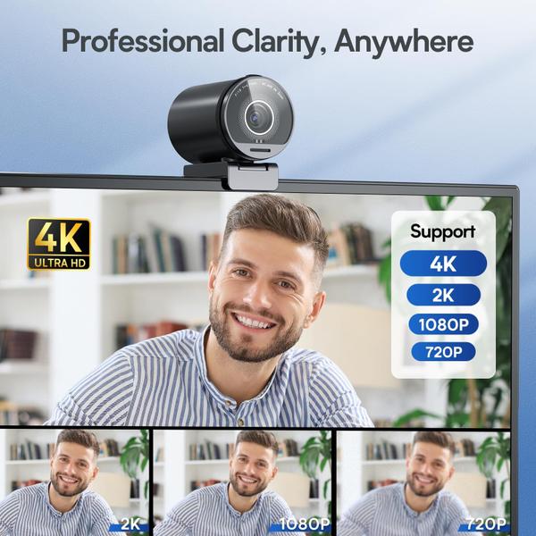 Webcam EMEET SmartCam S800 - 4K com Transmissão em 1080p a 60fps
