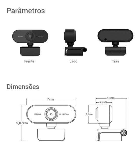 Imagem de Webcam Full Hd 1080P Usb Mini Câmera Computador Microfone