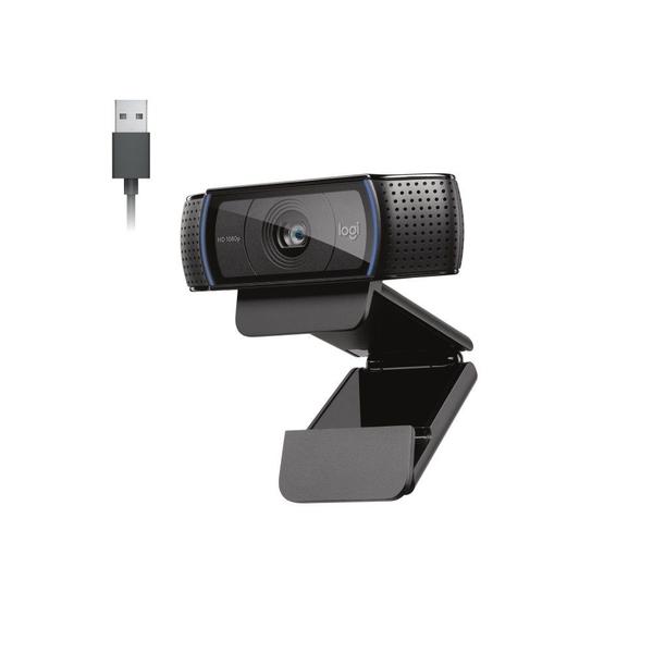 Webcam Full HD Logitech C920s com Microfone Embutido, Proteção de Privacidade, Widescreen 1080p, Compatível Logitech Capture - 960-001257