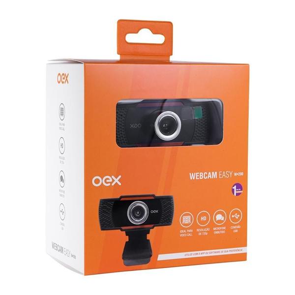 Imagem de Webcam Lente Angular Usb 720P Oex W200 Com Microfone 2 Mpx