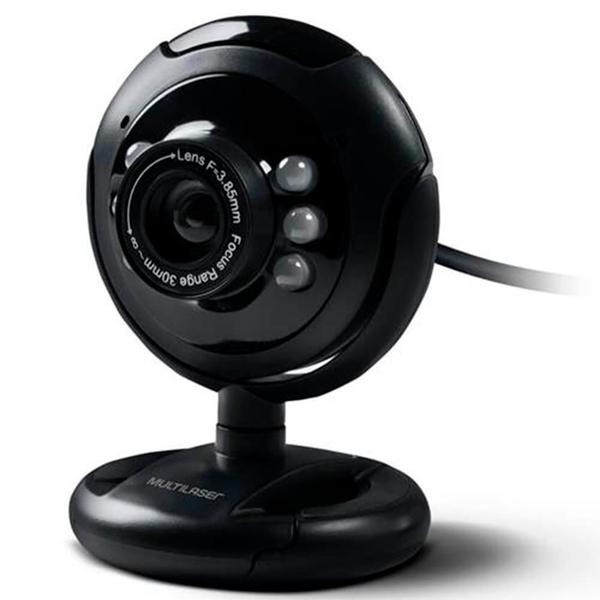 Imagem de Webcam Multilaser Nightvision USB 16MP Plug e Play LedC/ Microfone- Preto