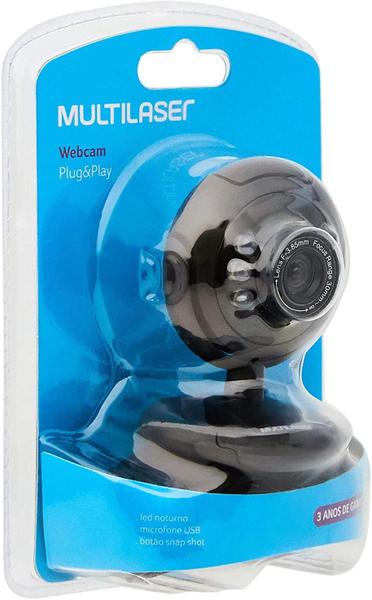 Imagem de Webcam Multilaser Plug e Play 16mp Nightvision Microfone Usb Preto Wc045 