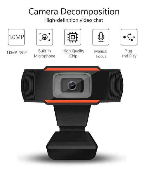 Imagem de Webcam Usb FullHd 720p Mini Camera C/ Microfone Computador