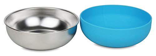 Imagem de WeeMoose Premium 304 Tigelas de Bebê de Aço Inoxidável com Concha de Silicone Removível  Conjunto de 4 Bowls  Tigelas de comida para crianças Snack Container