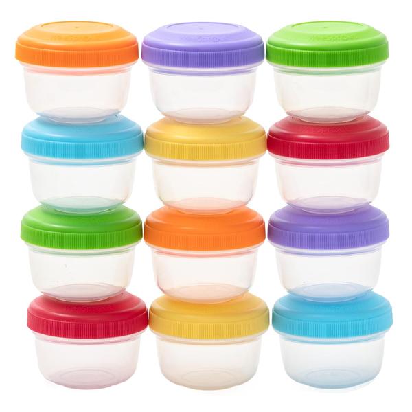 Imagem de WeeSprout Leakproof Baby Food Storage - 12 Container Set, Pequenos Recipientes plásticos com Tampas, Bloqueio em Frescor, Nutrientes, &amp Sabor, Freezer &amp Dishwasher Friendly, 4oz Snack Container