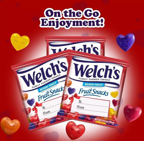 Welch'S Mixed Fruits Valentine Day Bala Snacks - 14G Imagem de Welch'S Mixed Fruits Valentine Day Bala Snacks - 14G