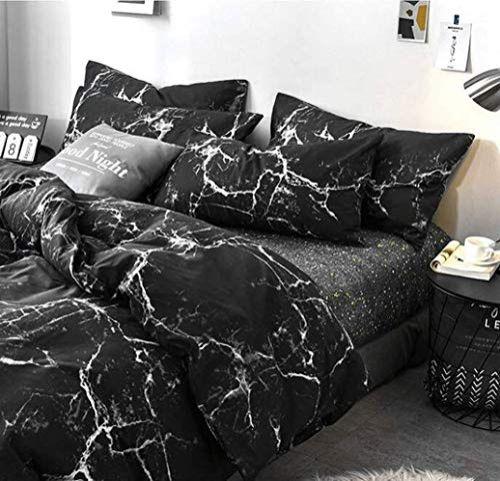 Imagem de Wellboo Mármore Preto Edredom Cover Queen Women Men Preto e Branco Bedding Covers Cotton Adults Teens Crack Artwork Quilt Covers Modern Ceramic Marble Comforter Covers Luxury Gothic Chic Bedding Soft