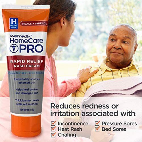 Imagem de Welmedix HomeCare PRO Rapid Relief Creme de erupção cutânea adulta  Creme de Barreira Hidratante Extra Grossa para Incontinência e Creme de Cura/Creme de Óxido de Zinco/Creme de Pele, (Tubo de 4oz)