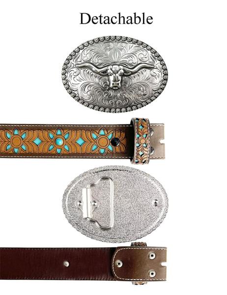 Imagem de Western Belt TOPACC com padrão Longhorn Bull para mulheres/homens