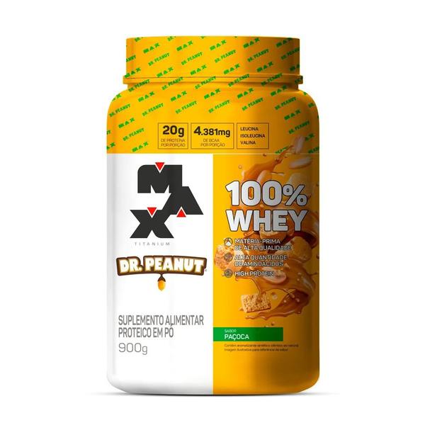 Imagem de Whey 100% dr peanut paçoca 900g - max titanium