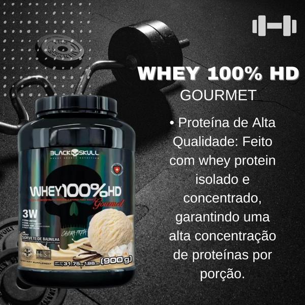 Imagem de Whey 100%hd Gourmet 900g Black Skull  Baunilha