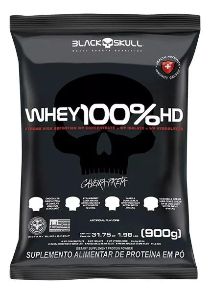 Imagem de Whey 100% Hd Refil 900g Black Skull Baunilha