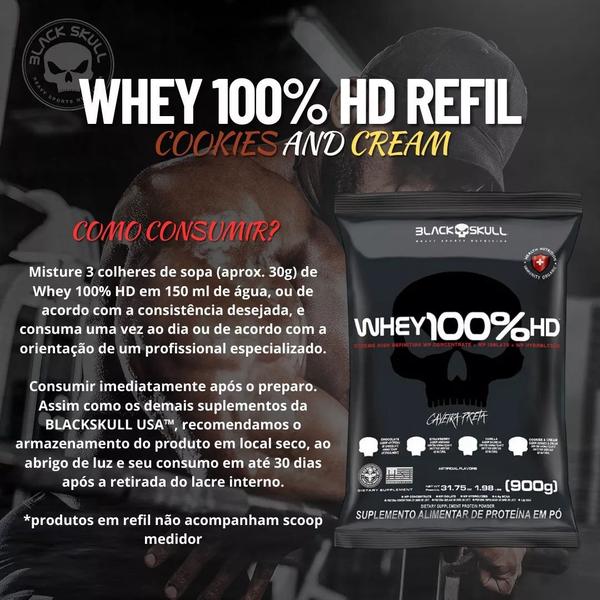 Imagem de Whey 100% HD - Refil (900g) - Black Skull Cookies and Cream