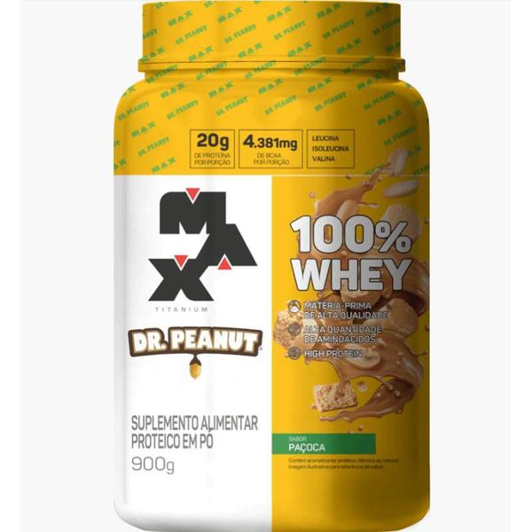 Imagem de Whey 100%  Max Titanium x Dr Peanut 900g Max Titanium