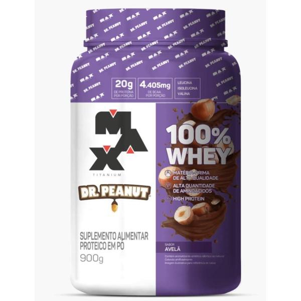 Imagem de Whey 100%  Max Titanium x Dr Peanut 900g Max Titanium