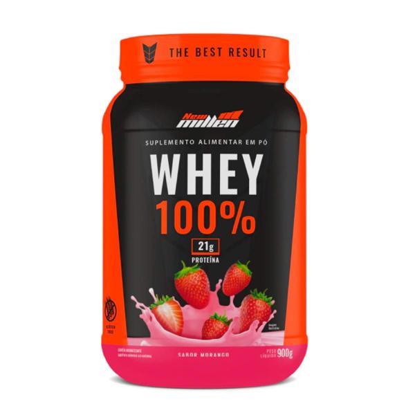 Imagem de Whey 100% Morango Pote 900G