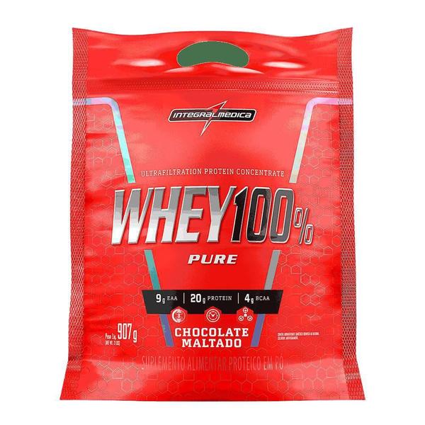 Whey 100% Pouch Pure Choc Maltado 907G - Integralmédica - Integralmedica Imagem de Whey 100% Pouch Pure Choc Maltado 907G - Integralmédica