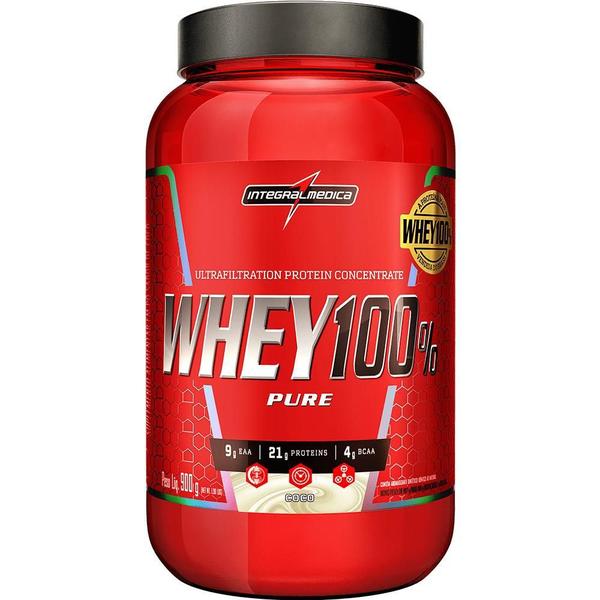 Whey 100% Pure 900g Coco Integralmedica Imagem de Whey 100% Pure 900g Coco Integralmedica