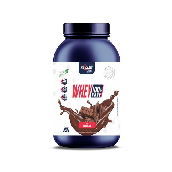 Whey 100% pure absolut 900g chocolate belga Imagem de Whey 100% pure absolut 900g chocolate belga