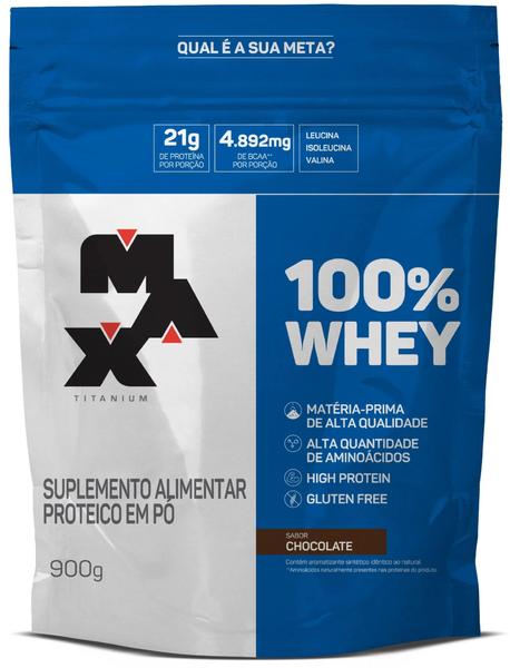 Whey 100% Refil 900g Max Titanium Imagem de Whey 100% Refil 900g Max Titanium