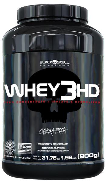 Imagem de Whey 3HD Morango Black Skull 900g (wpc, wpi e wph)