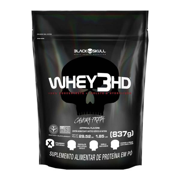 Imagem de Whey 3hd (sc) 840 g - black skull (morango)