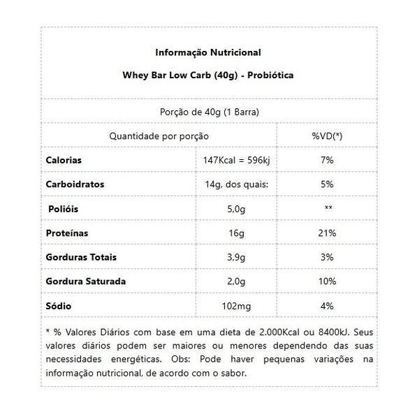 Imagem de Whey Bar Low Carb (40g) - Sabor: Cookies