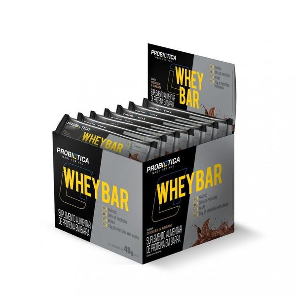 Imagem de Whey Bar Low Carb Caixa 24 Unidades (960g) - Sabor: Cookies