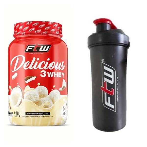 Imagem de Whey Delicious Ftw 900G Beijinho Coco+Coqueteleira 600Ml