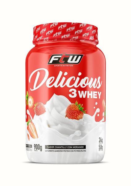 Imagem de Whey Delicious Ftw 900G Chantilly Com Morango + Coqueteleira