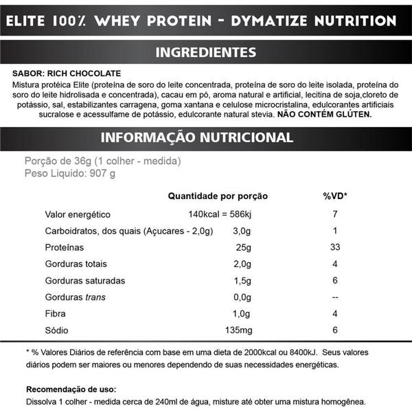 Imagem de Whey Elite 100 Protein 907g Rich Chocolate - Dymatize Nutrition