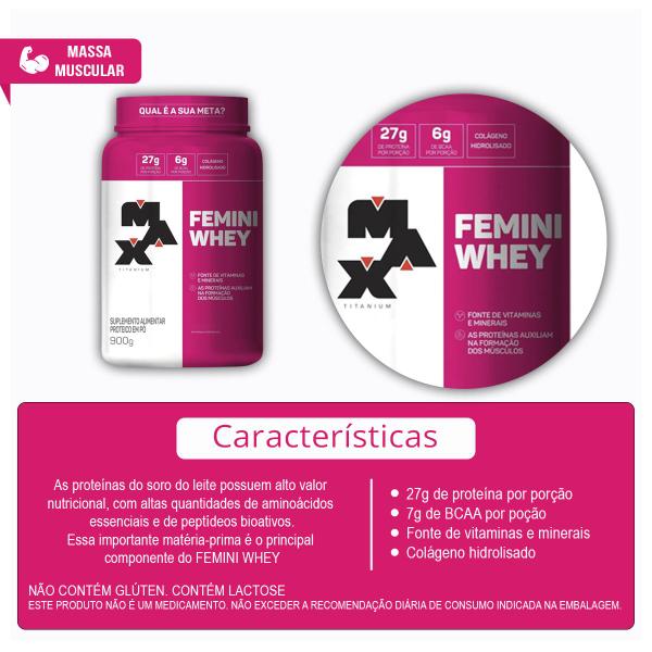 Imagem de Whey Feminino Femini Whey Pote 900 Gr - Max Titanium