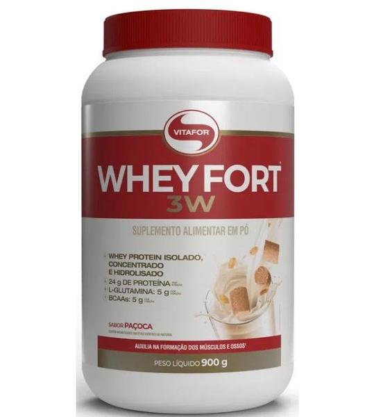 Imagem de Whey fort 3w pote 900g sabor paçoca vitafor