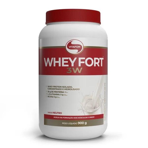 Whey Fort 3W Pote 900g - Vitafor Imagem de Whey Fort 3W Pote 900g - Vitafor