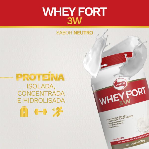 Imagem de Whey fort 3w sabor neutro 900g  vitafor