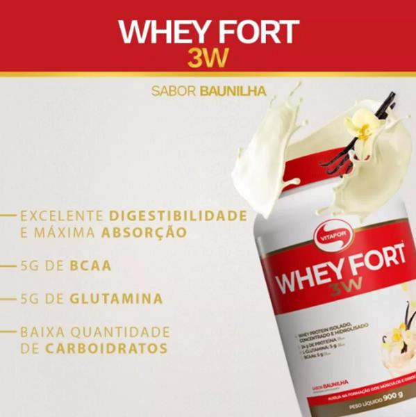 Imagem de Whey fort Vitafor 3W Isolado - 900g Pote