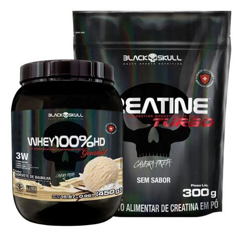 Imagem de Whey Gourmet 3w Creatina Turbo Refil 300g Black Skull