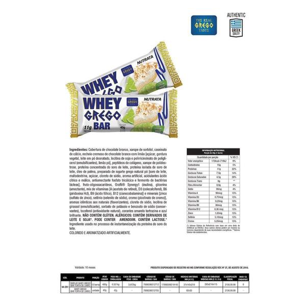 Imagem de Whey Grego Bar - 40 gr Display c/ 12 Barras - Nutrata