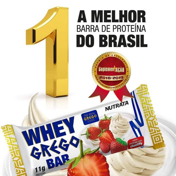 Imagem de Whey Grego Bar Morango com Chantilly - Nutrata 12 Un.